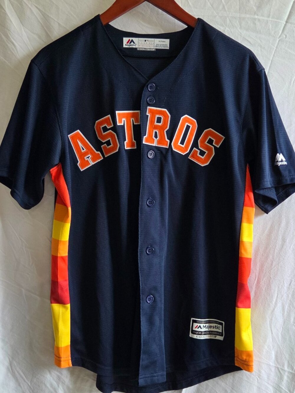 Kids Houston Astros Jose Altuve #27 Rainbow Stripe Jersey XL